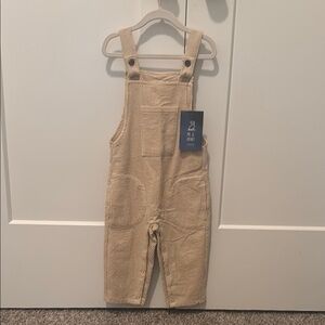 Kids Tan Corduroy Overalls